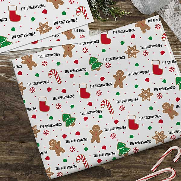 Baking Spirits Bright Personalized Wrapping Paper Sheets | Personalization Mall
