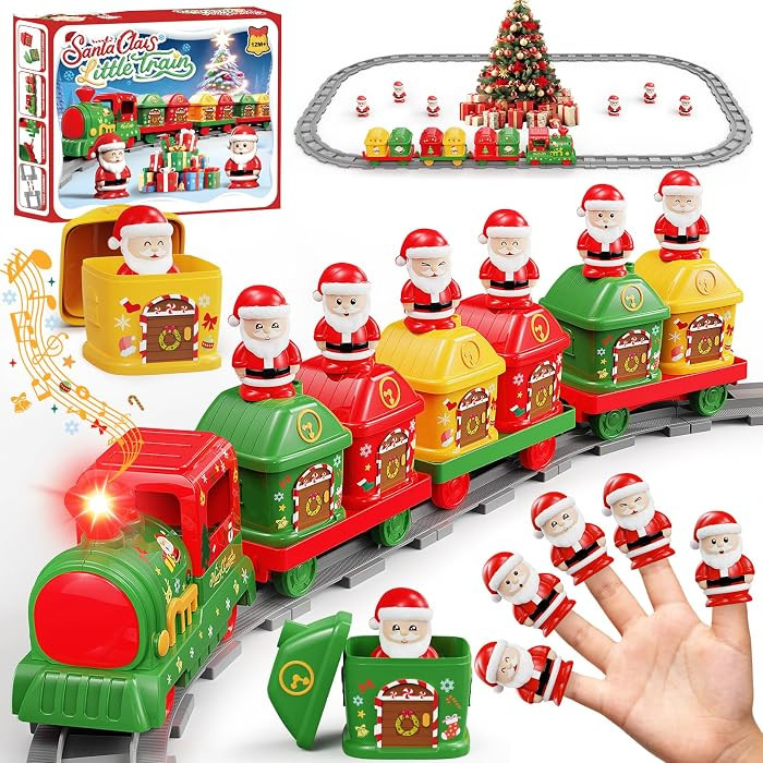 Train Set for Toddlers 2-4, Christmas Train Set for Around The Tree, Electric Toddler Toys with M... | Amazon (US)