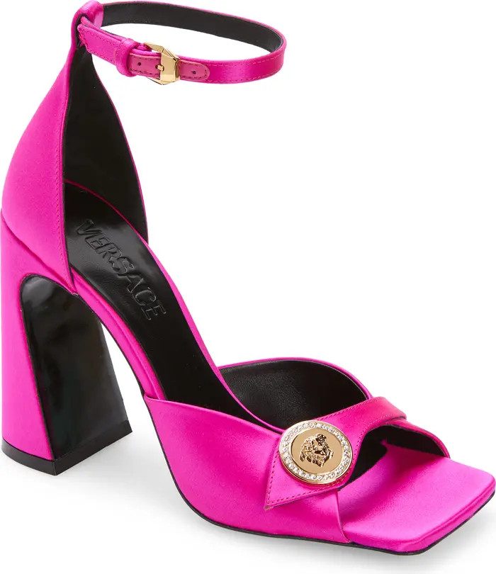 Crystal Medusa Medallion Ankle Strap Sandal (Women) | Nordstrom