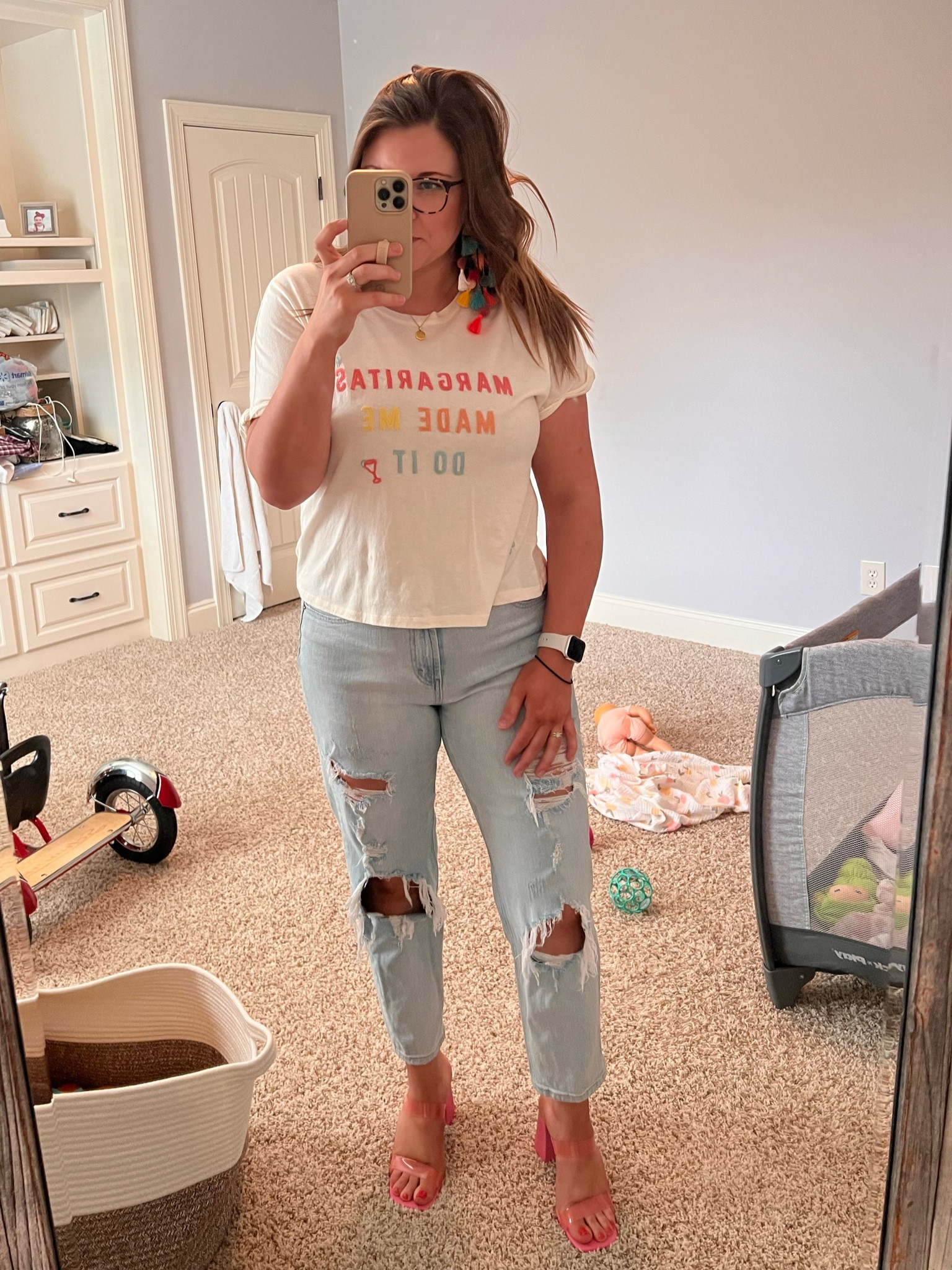 Z supply shirt and target everything else! Margaritas made me do it 🤪 love these pink heels!! 

#LTKshoecrush #LTKunder50 #LTKsalealert