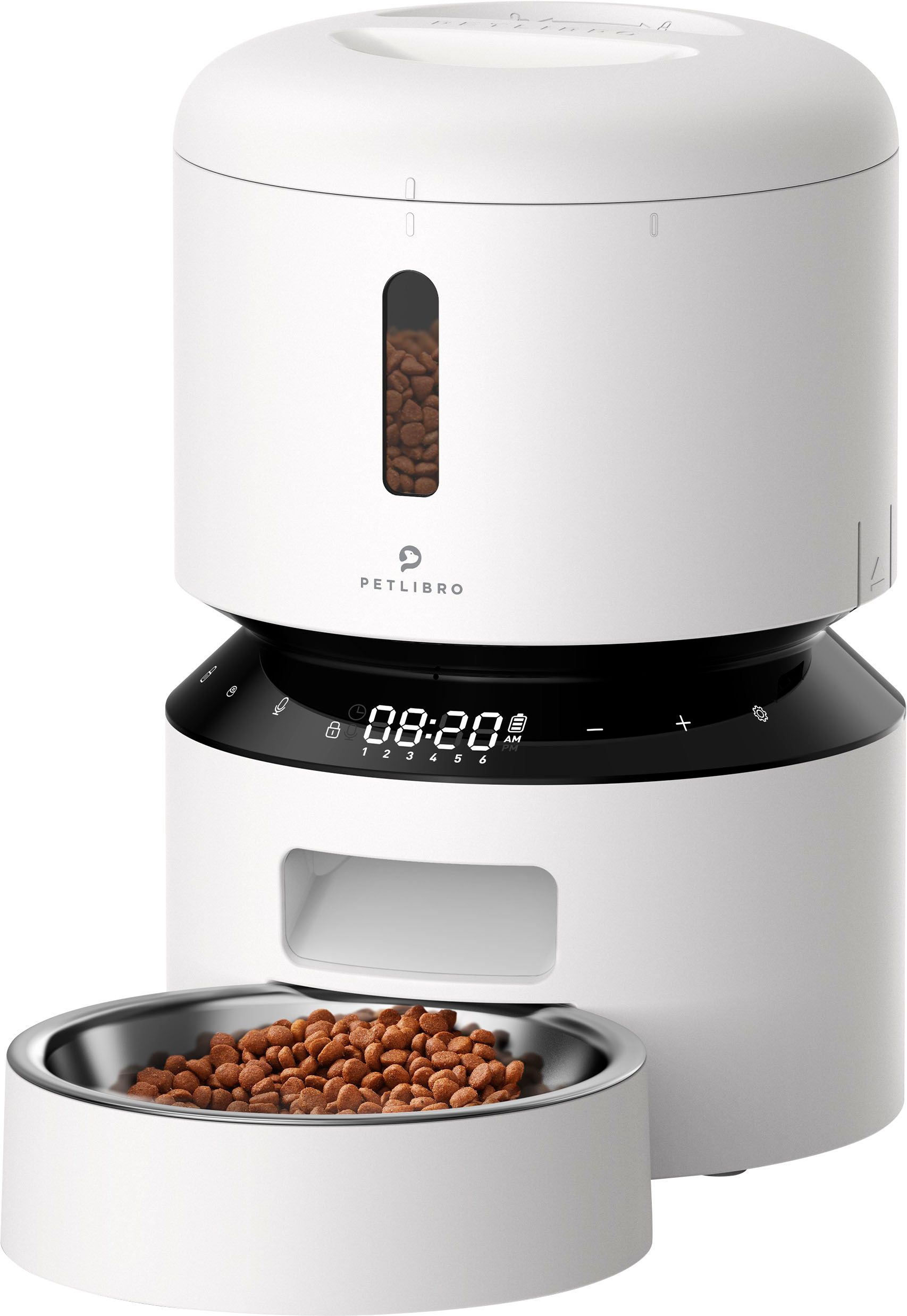 PetLibro Granary Stainless Steel 3L Automatic Dog and Cat Feeder with Voice Recorder White PL-AF0... | Best Buy U.S.