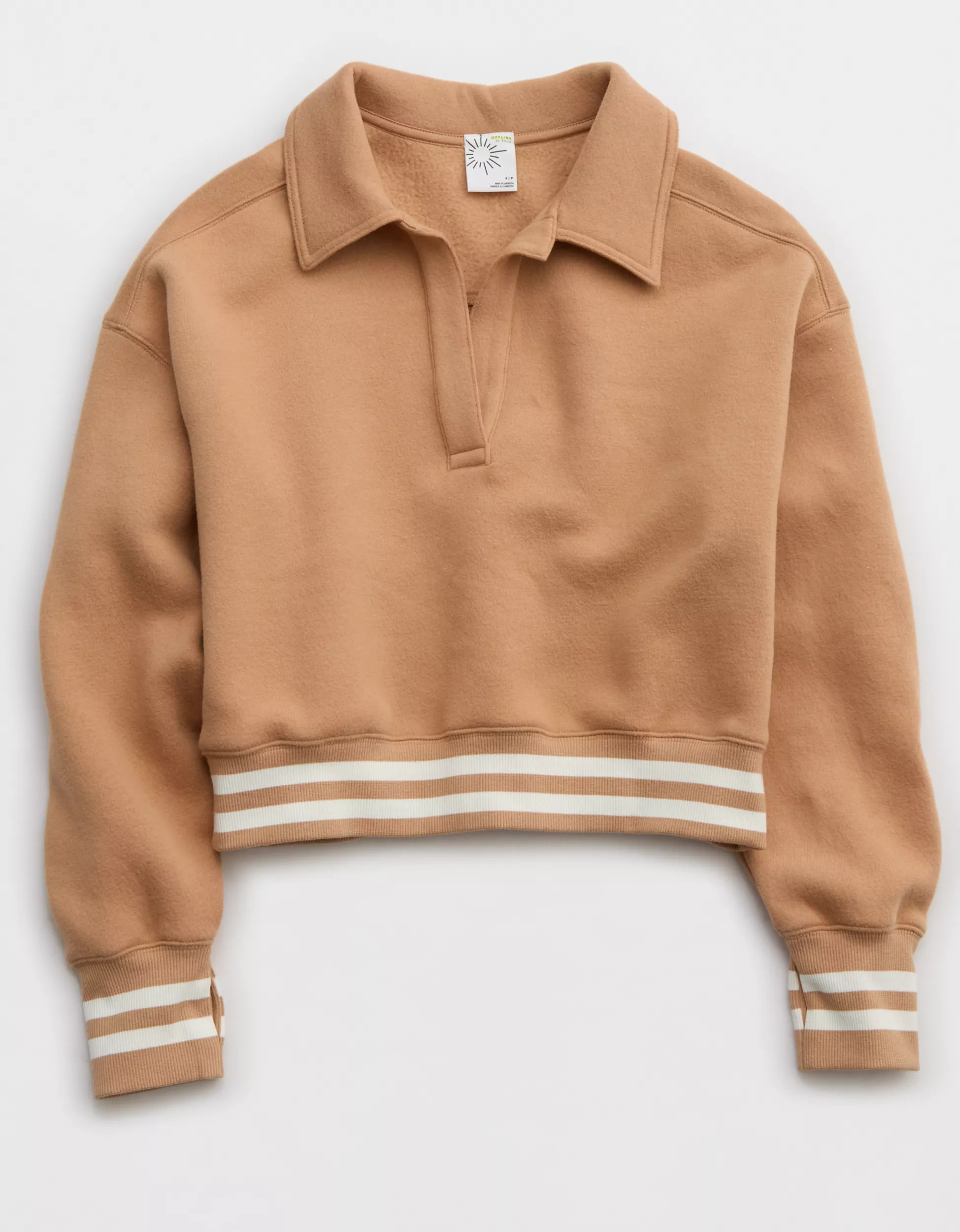 OFFLINE By Aerie Cloud Fleece Polo Sweatshirt | Aerie