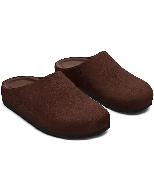 Coutgo Womens Suede Leather Clogs Comfortable Closed Toe Slip-On Mules | Potato Shoes,Comfort,Foo... | Amazon (US)