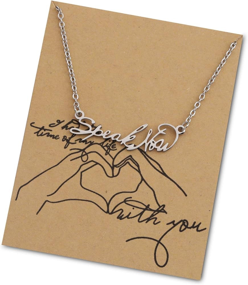 OKEYCH Speak Now Music Necklace with Message Card Swift Gift for Fans Music lover Gift | Amazon (US)