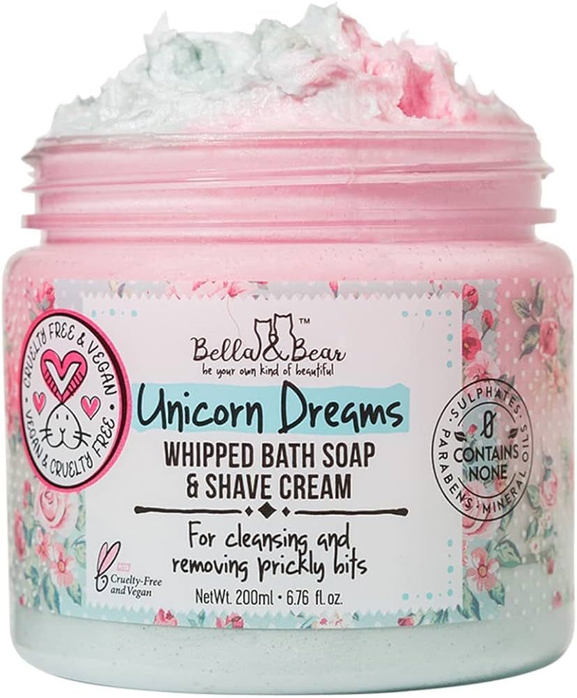 Bella & Bear Unicorn Dreams Whipped Bath Soap, SLS Free, Paraben Free, Cruelty-Free, Vegan Body W... | Amazon (US)