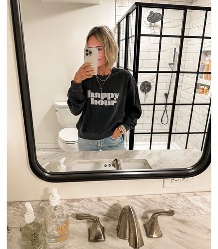 Added this sweatshirt to my cart over the weekend, and mine just showed up! I sized up to a medium on this one, and I’m glad I did! But I like things like this a bit on the loose side, but that’s me! It on sale and under $35. 

#LTKsalealert #LTKstyletip #LTKunder50