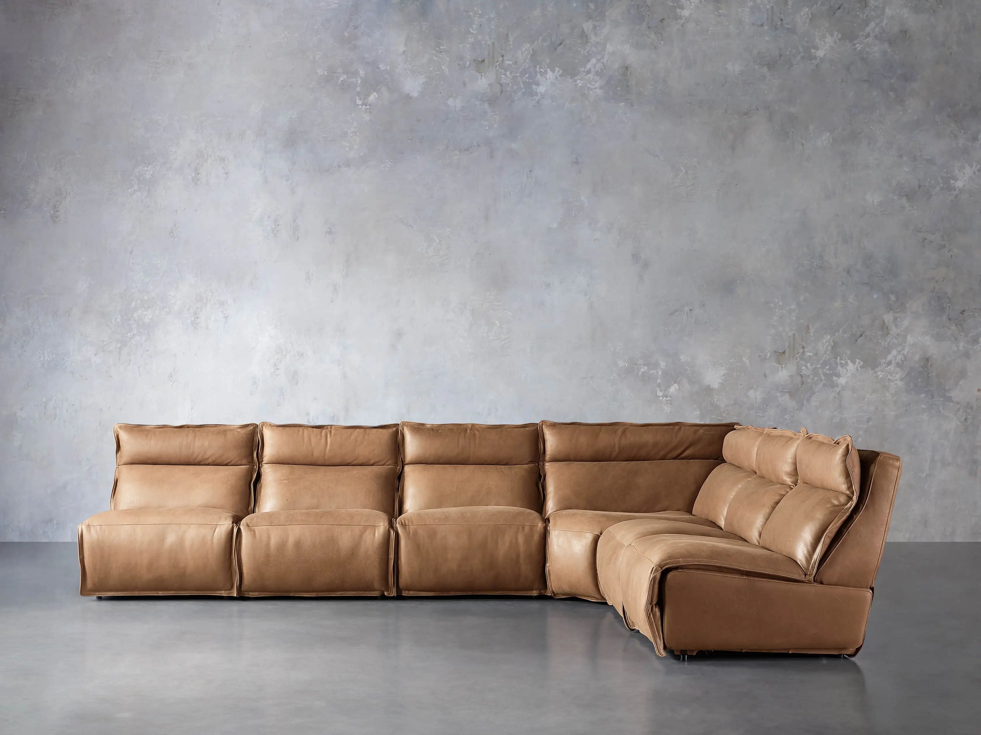 Rowland Leather Six Piece Armless Motion Sectional | Arhaus