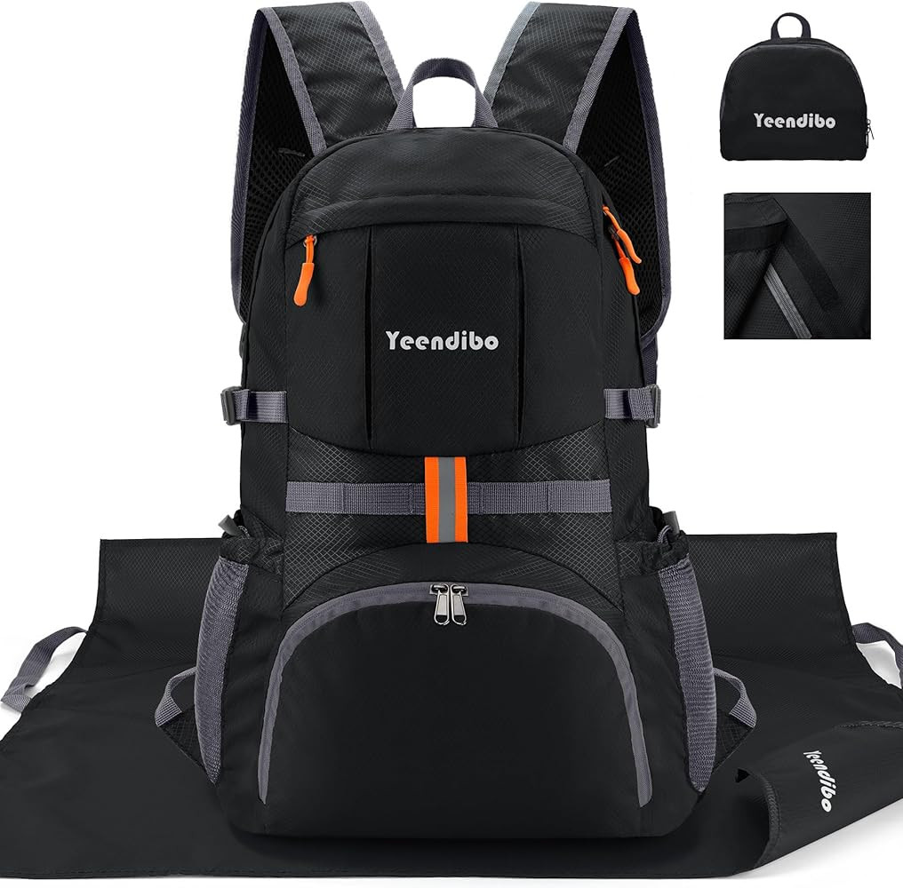 Yeendibo 33L Waterproof Hiking Backpack with Portable-Rest Station for Camping/Travel/Outdoors, V... | Amazon (US)