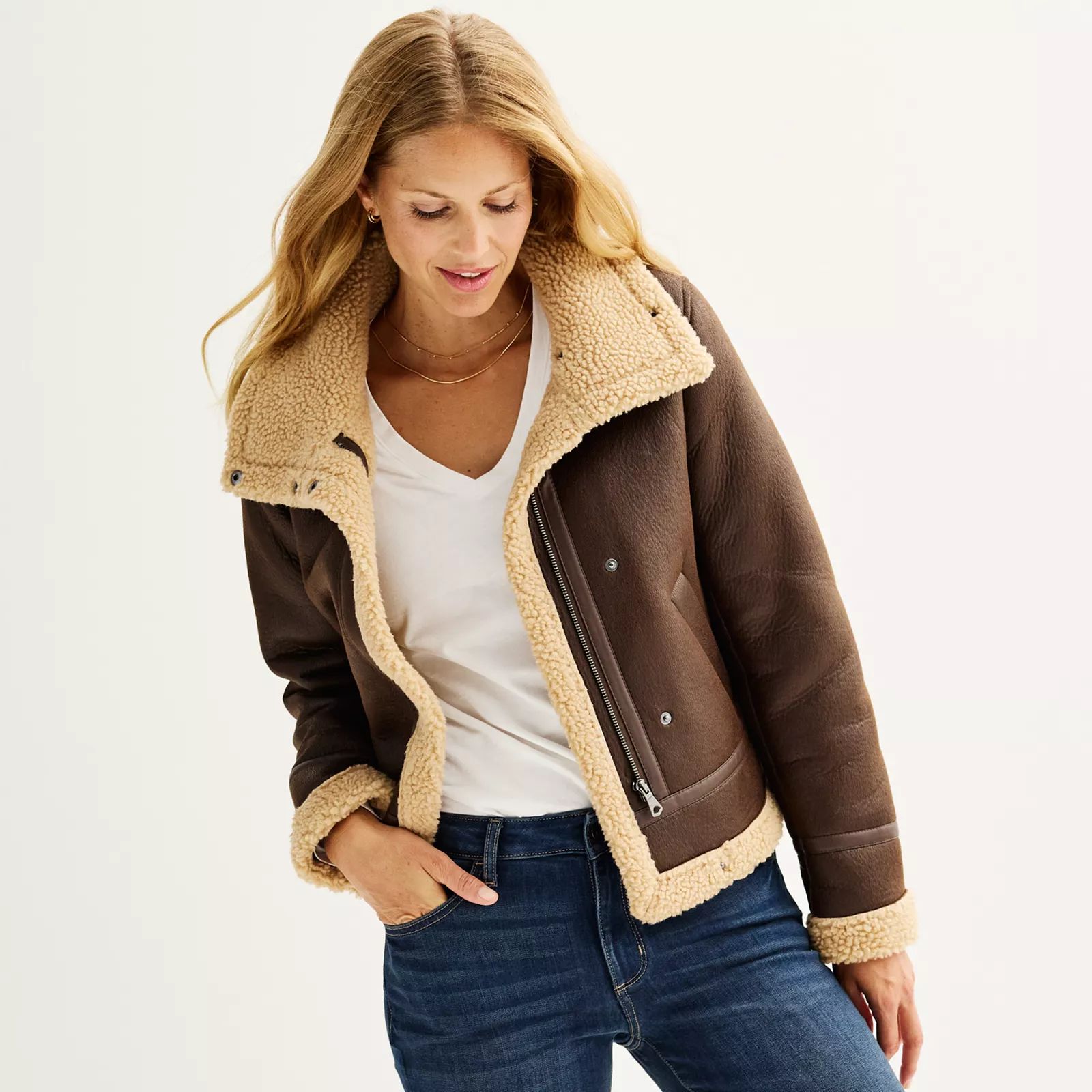 Women's Sonoma Goods For Life® Aviator Jacket | Kohl's