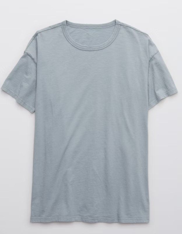 Aerie Distressed Basic Boyfriend T-Shirt | American Eagle Outfitters (US & CA)