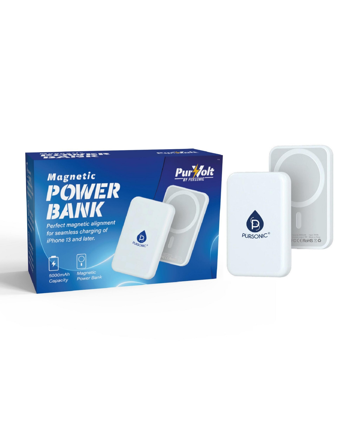 Magnetic Wireless Power Bank – Portable, Powerful, Effortless Charging - White | Macy's