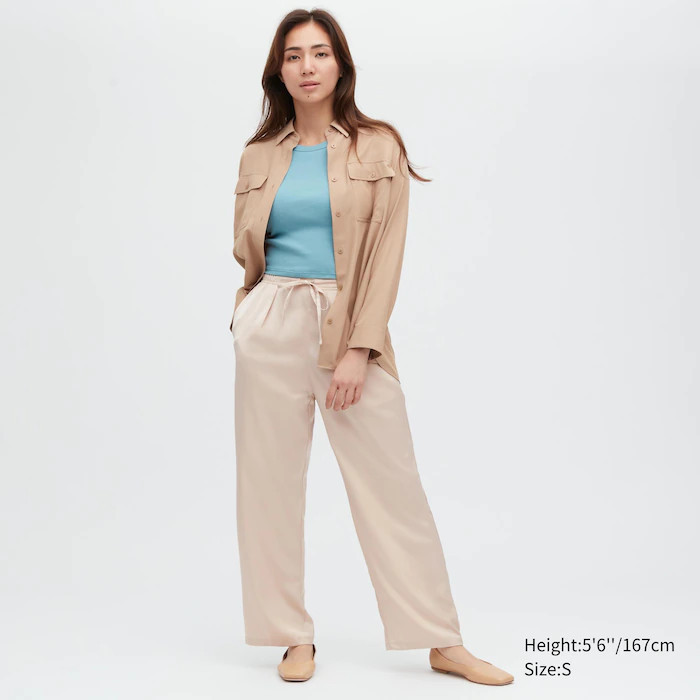 Satin Drape Straight Pants | UNIQLO (US)