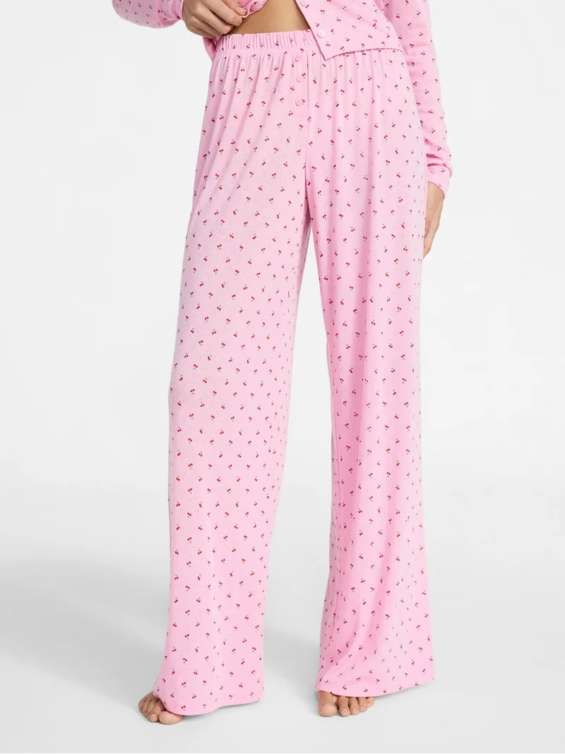 No Boundaries Sleep Pointelle Knit Pants, Women’s XXS-3X | Walmart (US)