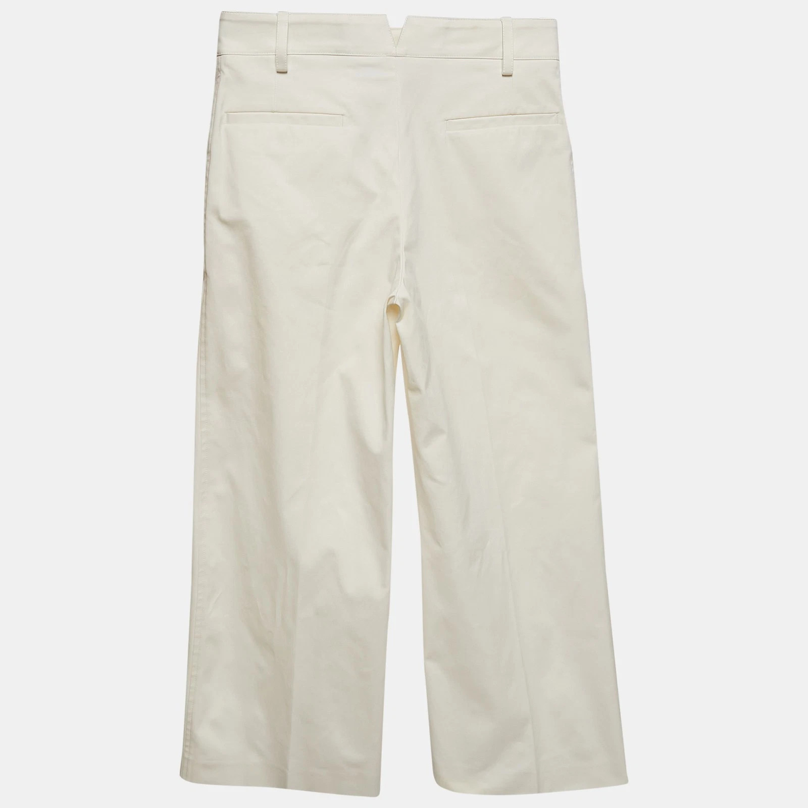 Hermes White Cotton Straight Leg Trousers S | eBay US