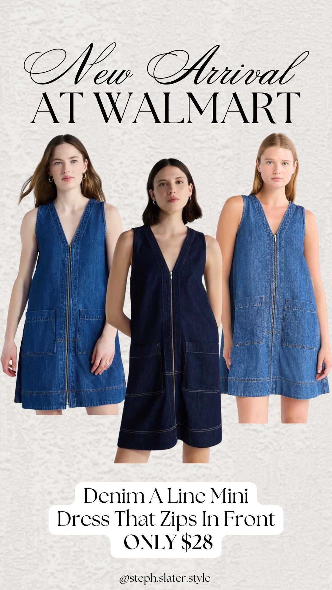Darling denim mini dress from Walmart  

#LTKootd #LTKSeasonal #LTKOver40