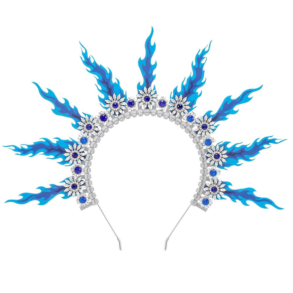Flame Halo Crown Headpiece - Spiked Fire Headband Greek Goddess Headpiece for Women Halloween Ren... | Amazon (US)