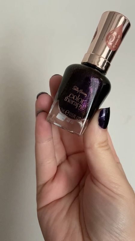 Loving this dark plum color on short nails! Shade is “Slicks and Stones” - Sally Hansen Color Therapy #nails #manicure 

#LTKbeauty #LTKunder50