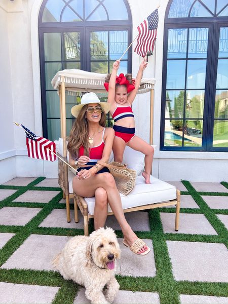 Wearing a size medium in top and bottoms! 
I recommend sizing up in both adults and kids - runs small! 
@nordstrom #nordstrompartner 

Summer swimsuits, beach riot, Nordstrom finds, Memorial Day, 4th of July swimsuit, independence day swim, patriotic swim, matching outfit, Emily Ann Gemma 

#LTKStyleTip