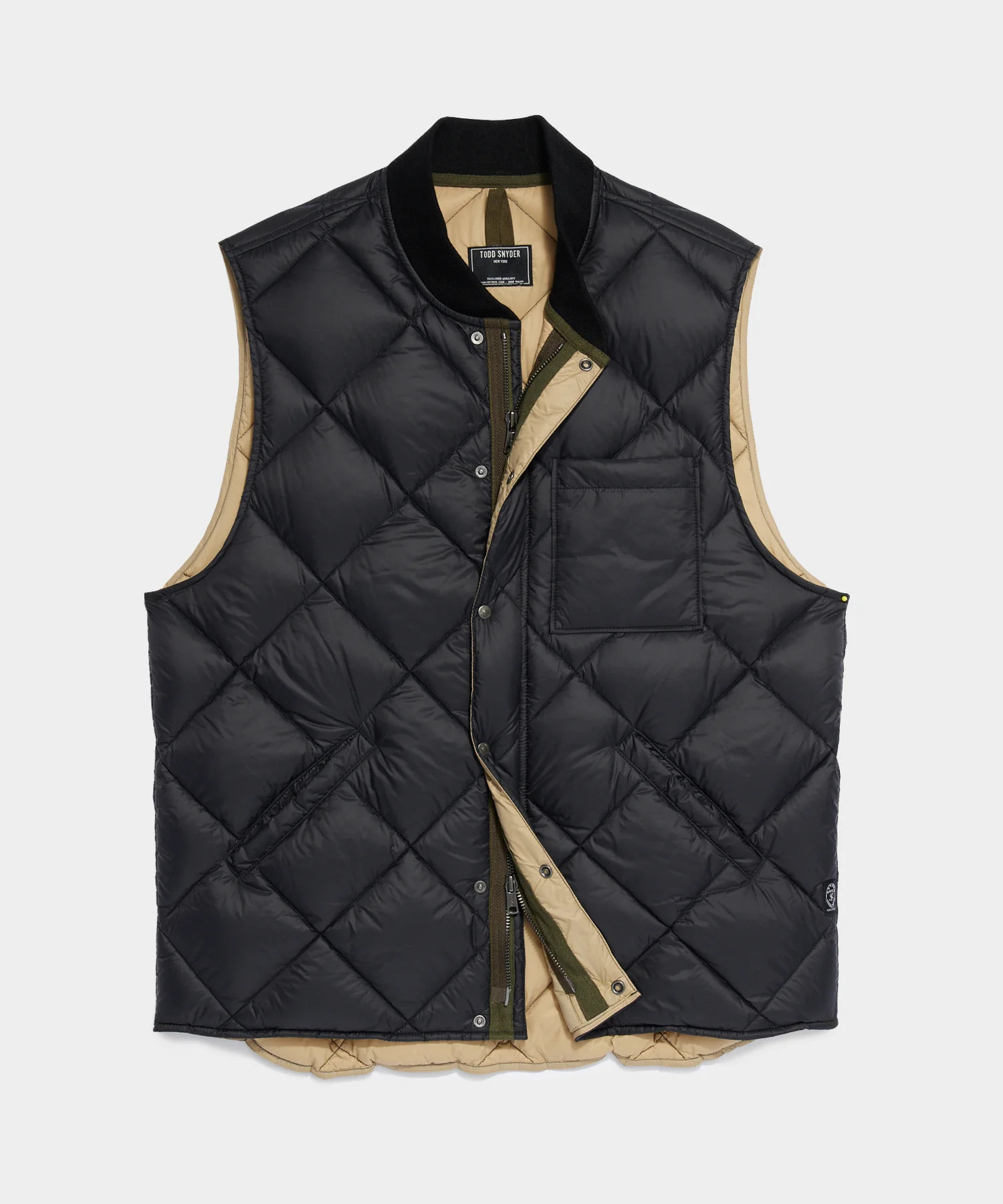 Italian Quilted Nylon Liner Vest in Black | Todd Snyder