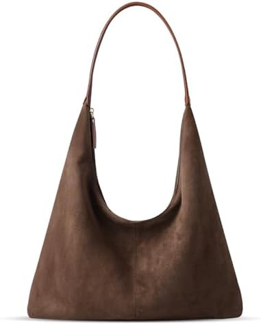 Suede Shoulder Bag for Women Suede Purse Boho Bags Slouchy Tote Bag Satchels Trendy Crescent Cros... | Amazon (US)