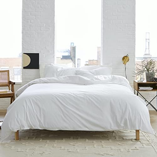 Brooklinen Luxe Starter Sheet Set for Queen Size Bed, Solid White - 3 Piece Set (1 Fitted Sheet + 2  | Amazon (US)
