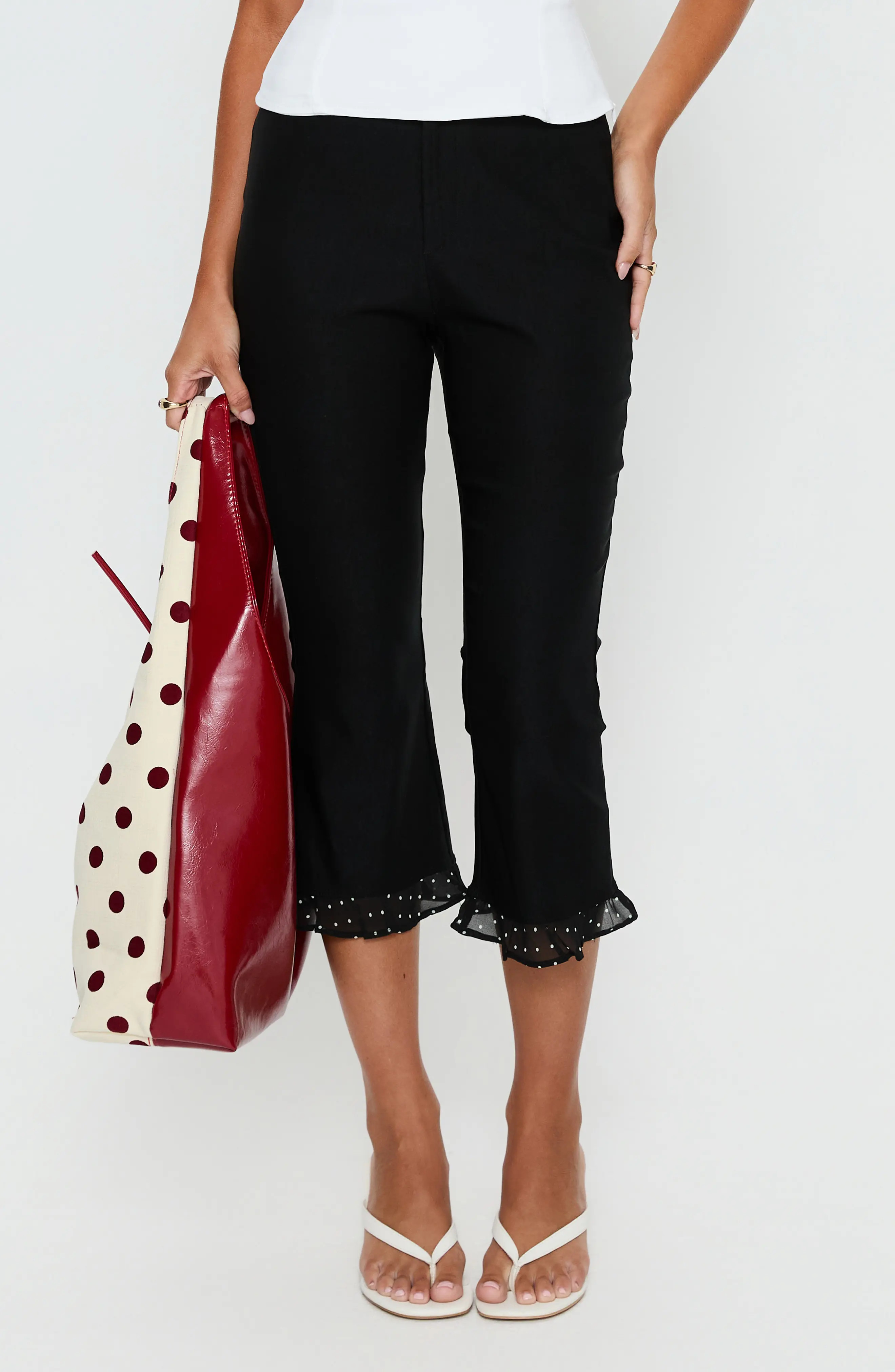 Princess Polly Darsie Frill Capri Pants (Women) | Nordstrom | Nordstrom