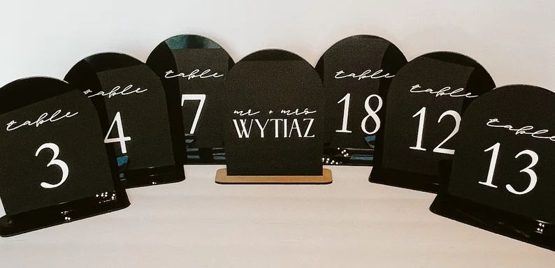 Wedding Table Numbers || Acrylic Table Numbers || Modern Table Numbers || Arched Table Numbers ||... | Etsy (US)