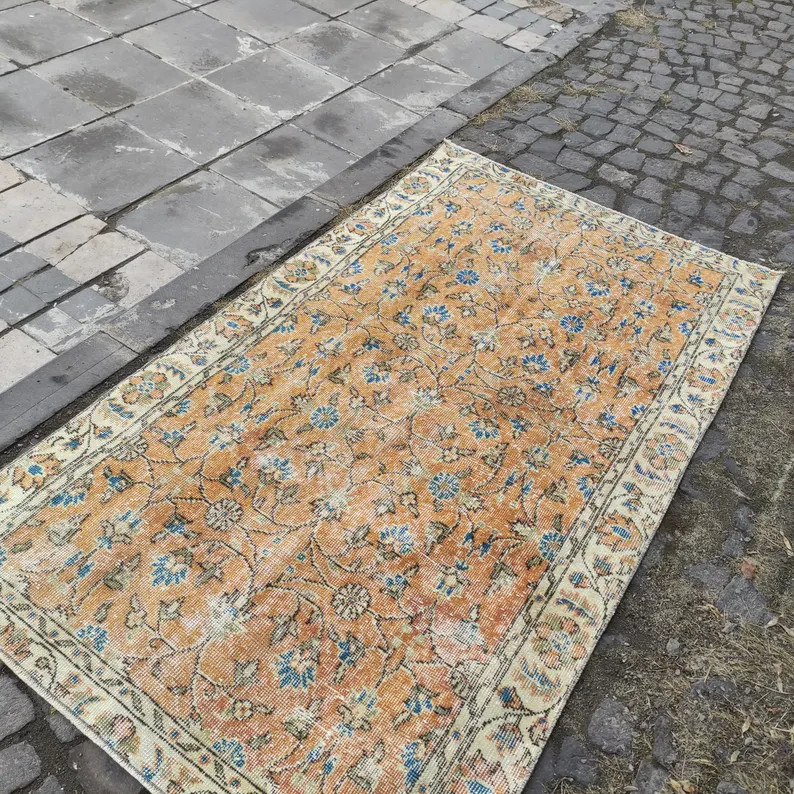 Holiday Rug , 3x6 Kitchen Rug 3.48'' X 6.14" Terracotta , Colorful Entrance Rug, Area Rug , Hallw... | Etsy (US)