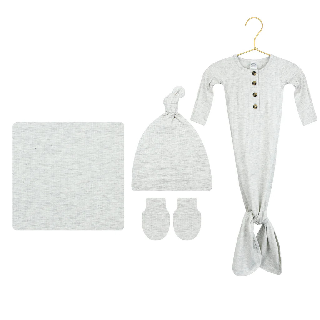 Stevie Ribbed Newborn Hat Bundle (Gown) | Lou Lou & Company