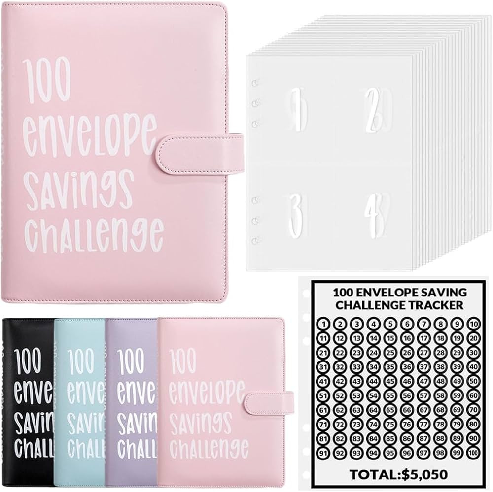 100 Envelope Challenge Binder Money Saving Binder, Easy and Fun Way to Save $5,050, Cash Stuffing... | Amazon (US)