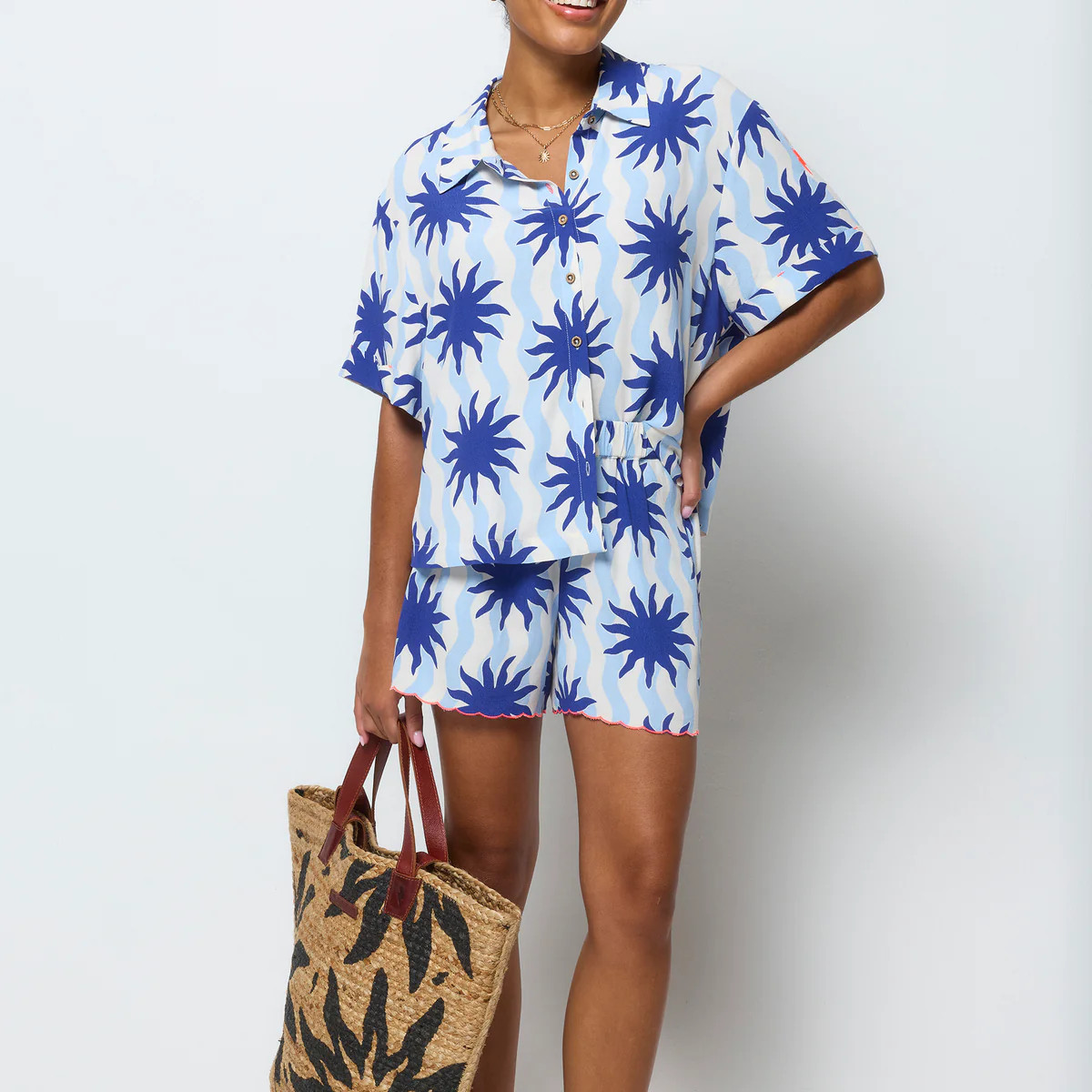 Blue Sunstar Scallop Edge Shorts Scamp & Dude | Scamp & Dude