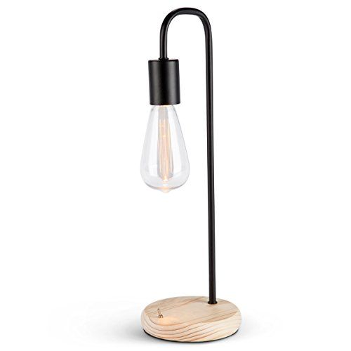 The Gerson Company 93386 Etched Edison Bulb LED Desk Lamp with Metal Fixture & Wood Base Accent St64 | Amazon (US)