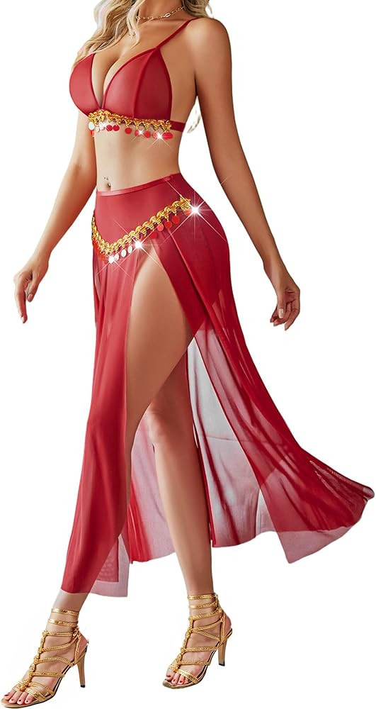 Avidlove Lingerie for Women Rave Outfits for Festival Sexy Costume Outfit Mesh Sheer Bra Top High... | Amazon (US)