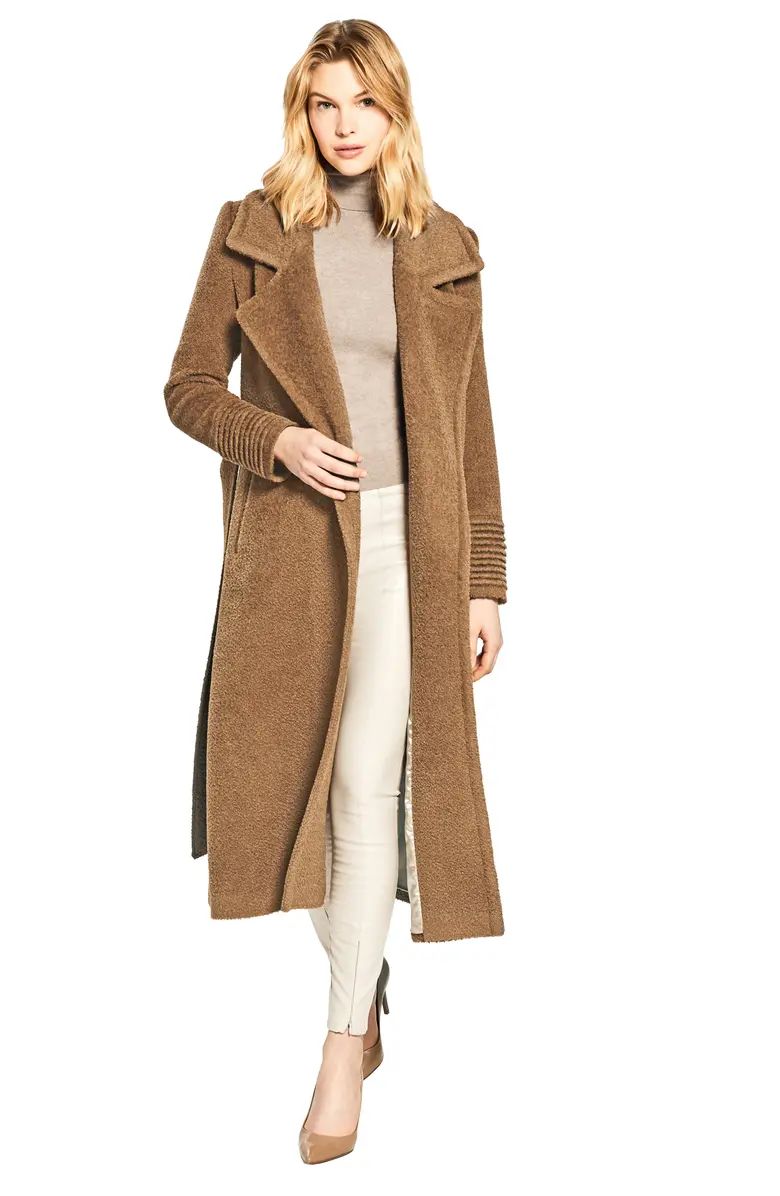 SENTALER Bouclé Wool & Alpaca Blend Wrap Coat | Nordstrom | Nordstrom