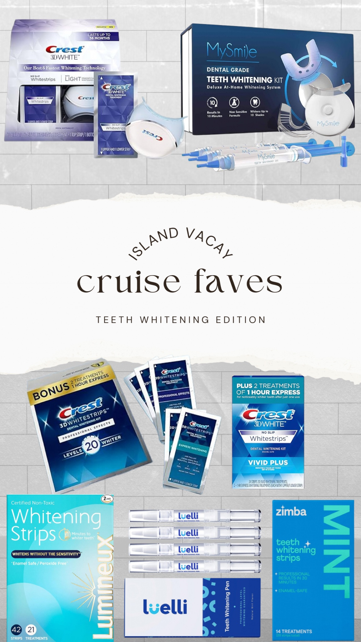 Hear me out- tan skin & bright white teeth. It’s totally a vibe! 

I always add a couple white strips to my skincare bag when I pack for an island cruise trip. It’s my little tip to help keep teeth bright white while working on a bomb tan. You’re welcome!

#LTKstyletip #LTKbeauty #LTKtravel