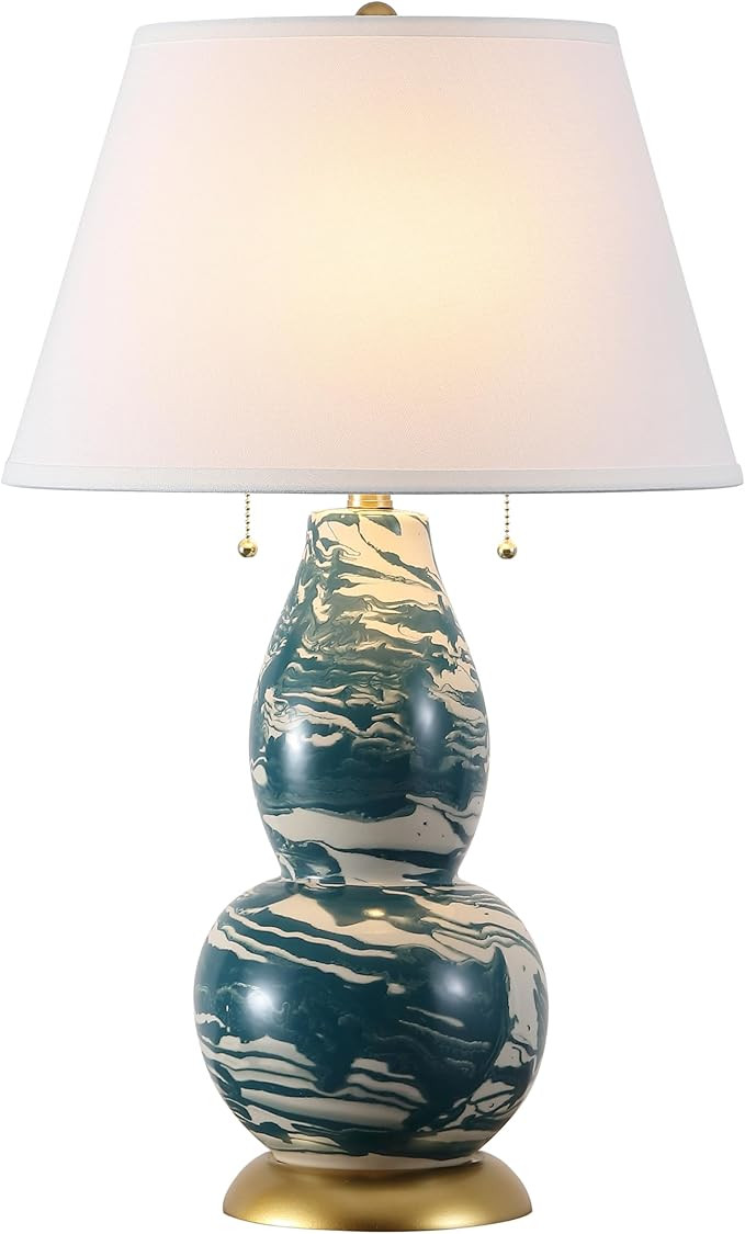 SAFAVIEH Lighting Collection Modern Swirls Blue/ White 29-inch Bedroom Living Room Home Office De... | Amazon (US)