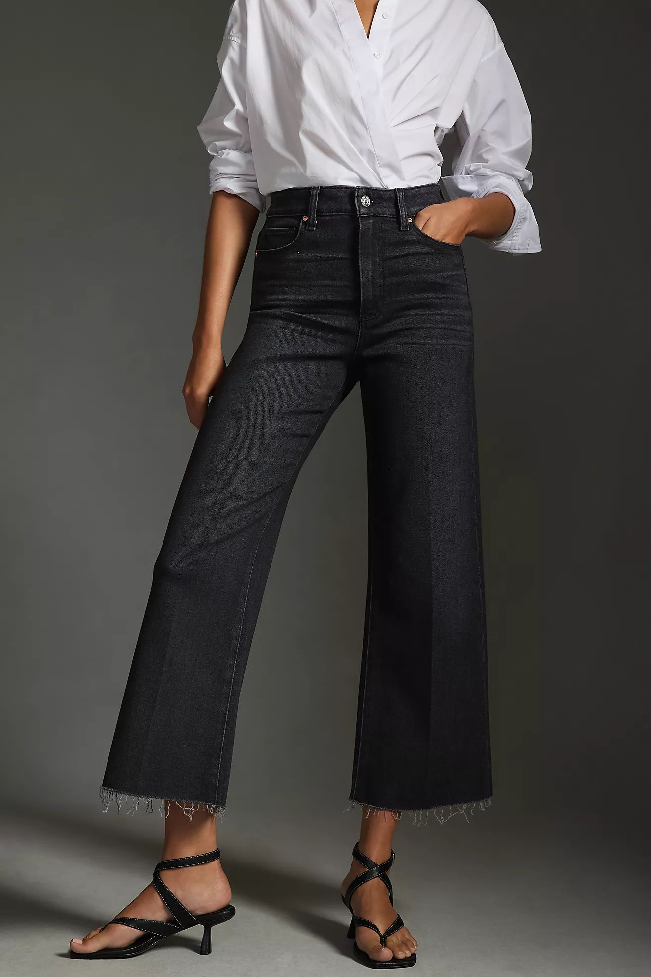 Paige Anessa High-Rise Wide-Leg Crop Jeans | Anthropologie (US)