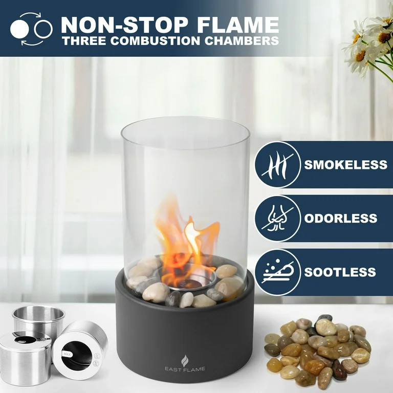 Tabletop Fire Pit with Windproof Borosilicate Glass, Portable Table Fireplace, Decoration for Hom... | Walmart (US)