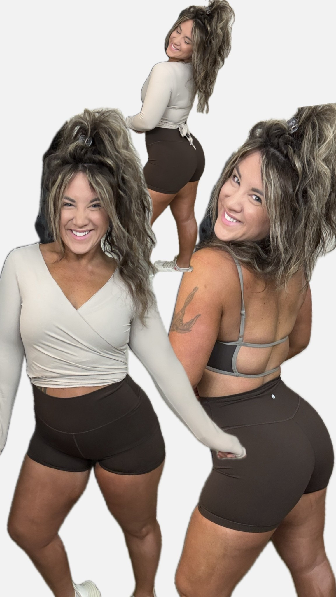 Medium in wrap and medium bra and large in shorts. Shoes are tts. 

#LTKActive #LTKfitnessgoals #LTKmorningroutine