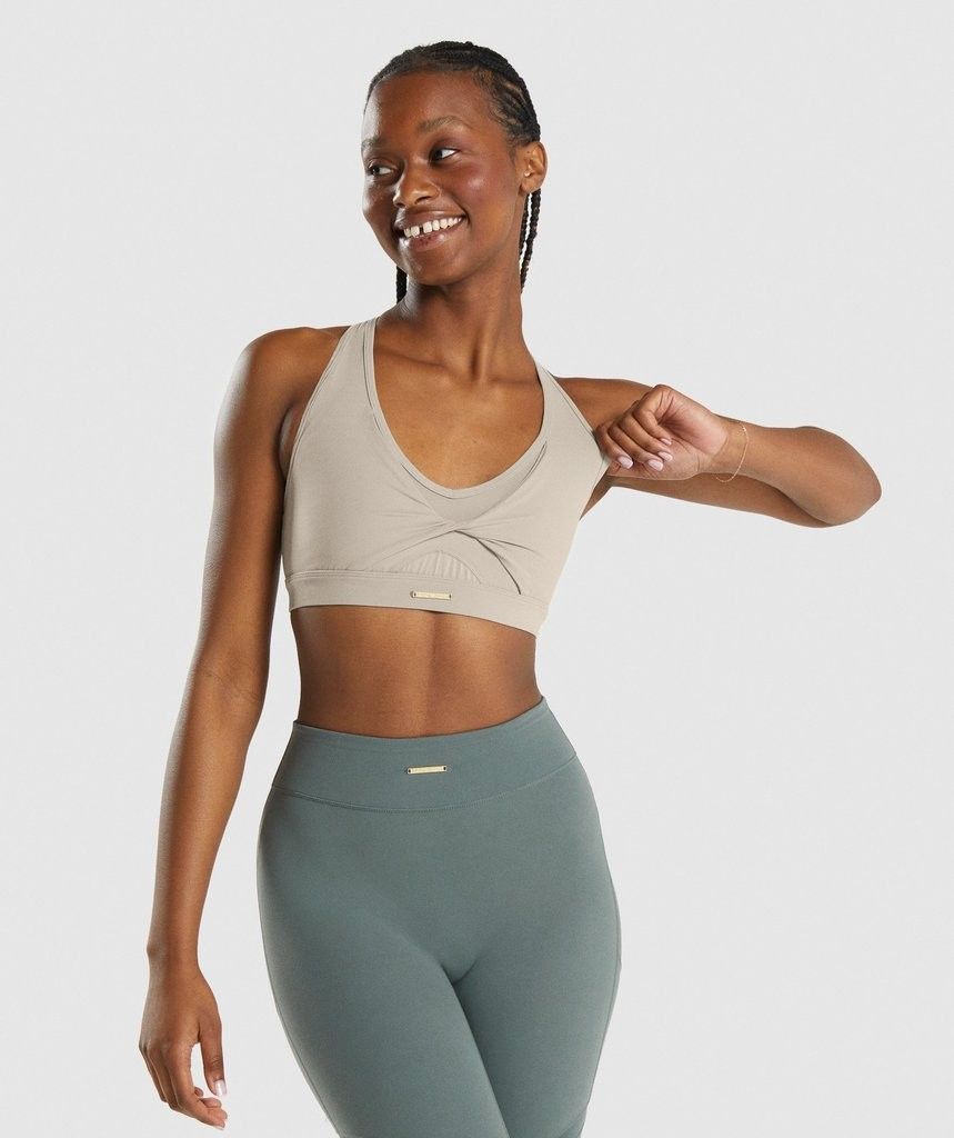 Gymshark Whitney Mesh Sports Bra - Mink | Gymshark (Global)