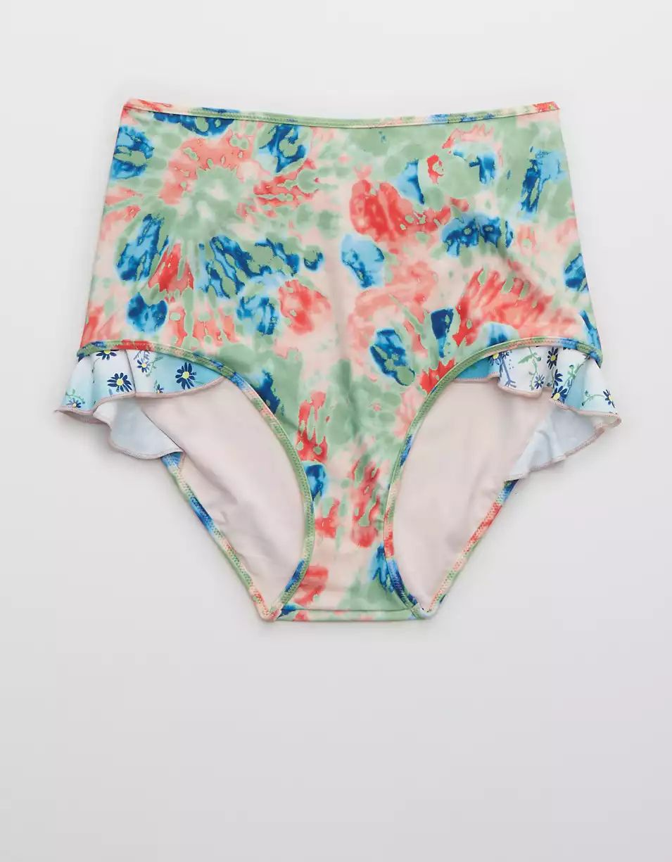 Aerie Ruffle High Waisted Bikini Bottom | American Eagle Outfitters (US & CA)