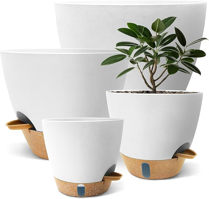 12/10/9/8 inch Self Watering Pots with Visual Water Window, Extra Large Self Watering Plant Pot w... | Amazon (US)
