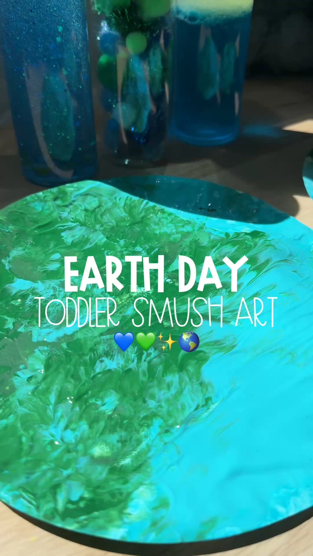 Earth Day Toddler Smush Art 💙💚✨🌎 

The perfect ✨mess free✨ earth day activity you can quickly throw together today! 

Grab a paper plate (or a circle shaped piece of paper, cardboard whatever you have on hand), blue and green paint, & a ziploc bag! 

Add some paint onto your plate, slide it into the ziploc bag, zip closed, and give to your toddler to smush around to paint! 

You can tape it to the high chair, floor, table, wall, or let them just let them go wild with it! My toddler thought it was so fun with smush with her feet and sit on it! 😂 

I’m always trying to find ways to mix up our art activities over here, so try a different way to present the baggie and see what your toddler thinks! 

#toddleractivities #earthdayactivities #messfree #toddlerpainting #earthday #lowprepactivities

#LTKKids #LTKFamily #LTKSeasonal