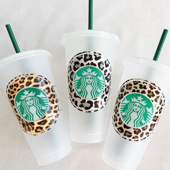 Leopard Animal Print Solid Starbucks Cup- Liquid Gold - Go Go Juice - Customizable - Venti Cold C... | Etsy (US)
