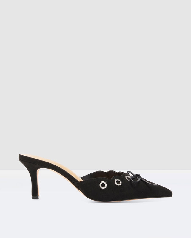 Eyelet Kitten Heels in Black | General Pants