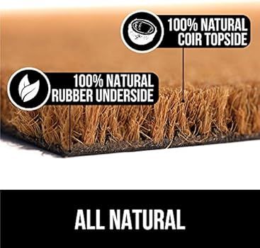 Gorilla Grip Natural Coco Coir Door Mat, Thick Durable Doormat for Indoor Outdoor Entrance, Traps... | Amazon (US)