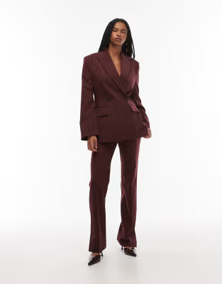 & Other Stories - Co-ord set van wol met krijtstreep in bordeauxrood | ASOS (Global)