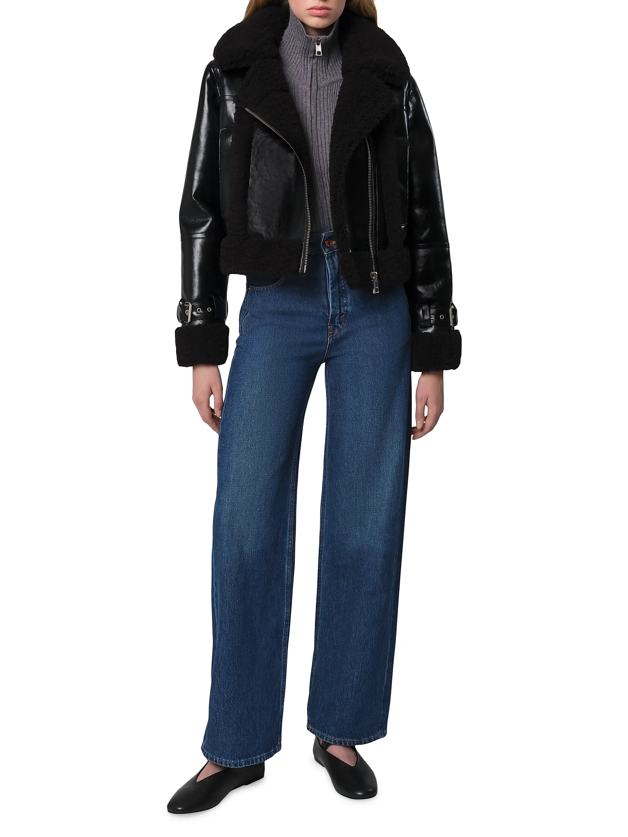 ApparisJay Shiny Faux-Leather Jacket | Saks Fifth Avenue