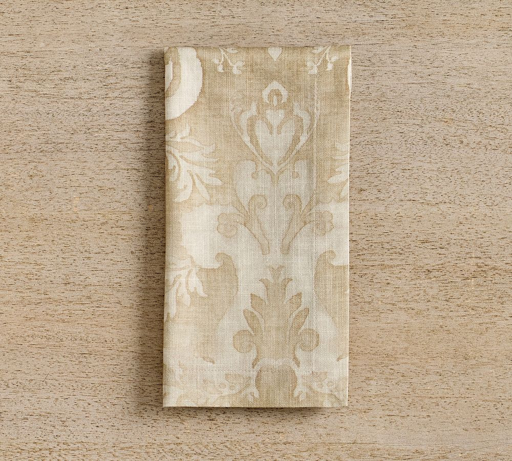 Stella Damask Organic Cotton Napkins - Set of 4 | Pottery Barn (US)