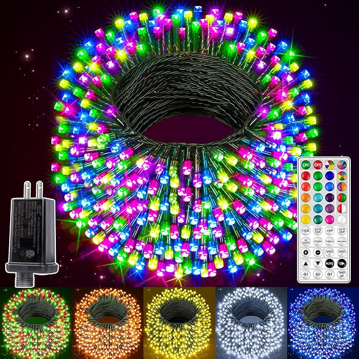 Ollny Luces RGB de Halloween, 600 luces LED de 197 pies, 130 modos que cambian de color, luces de... | Amazon (US)